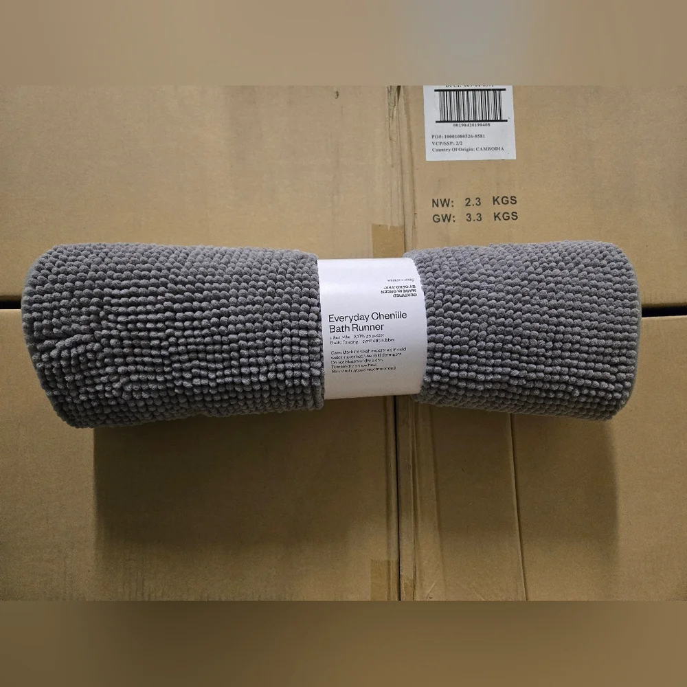 Room Essentials Chenille Bath Runner 20x58 Inch Dark Gray